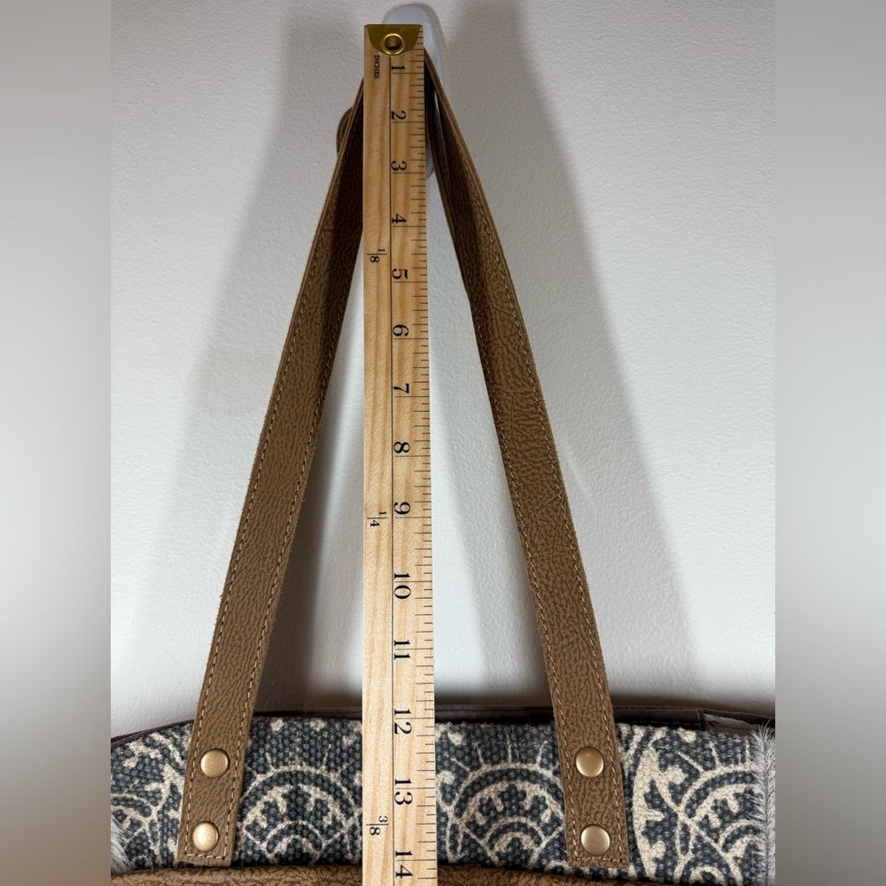 Myra Bag Ace Upcycled Canvas & Cowhide Messenger Bag - Picture 13 of 14